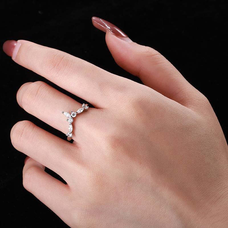 Tancise Women Classic 925 Sterling Silver  Zircon Ring Ladies Jewelry Wedding Promise Party Gift
