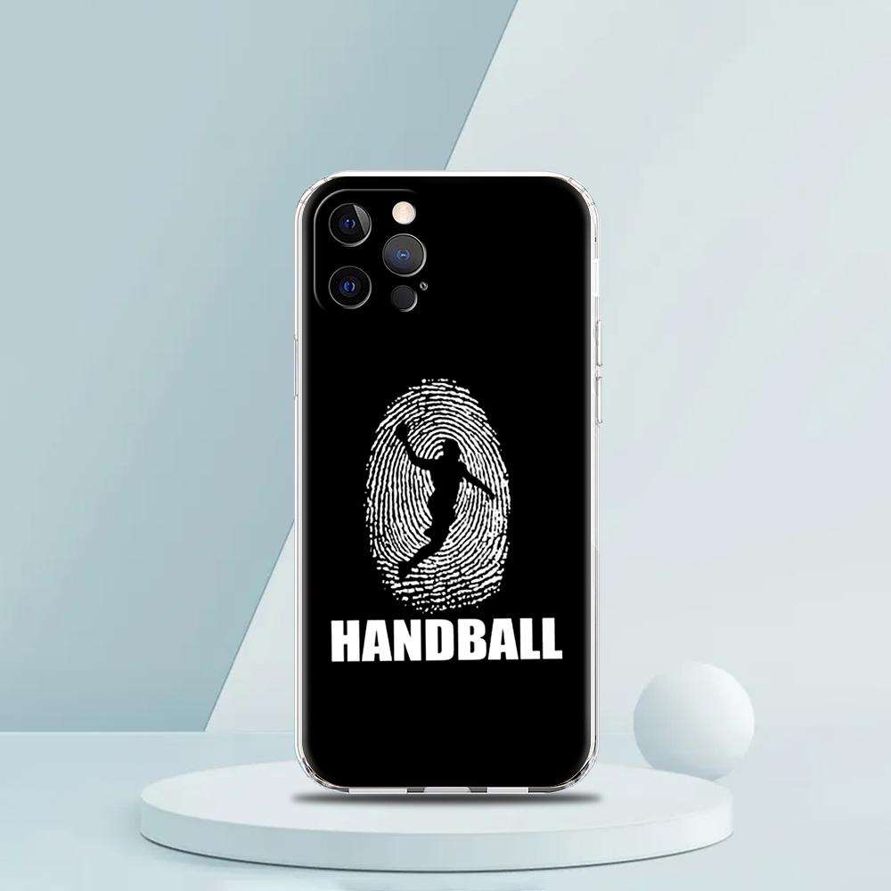 For iPhone 15 16 14 13 12 mini 11 Pro Max XS X XR SE 7 8 Plus Silicone Clear Cover Handball Sport Luxury Phone Case
