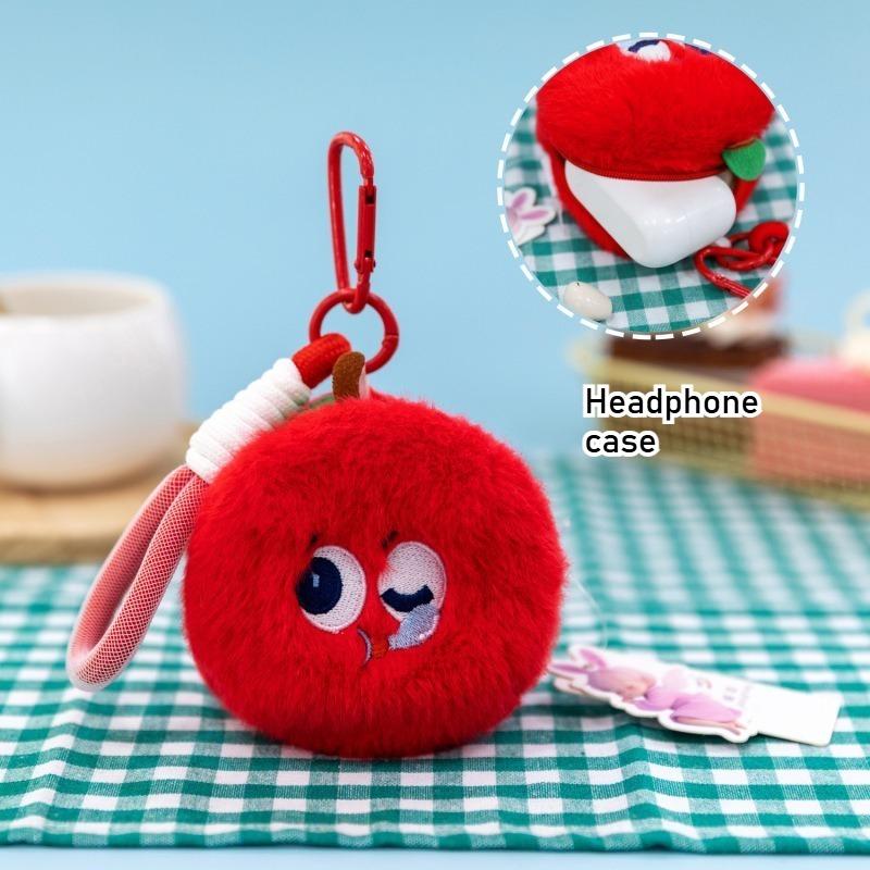 Cute Apple Series Plush Keychain Kawaii Apple Core Plushie Toy Funny Christmas Decor Bag Pendant for Friends Gift Christmas Eve