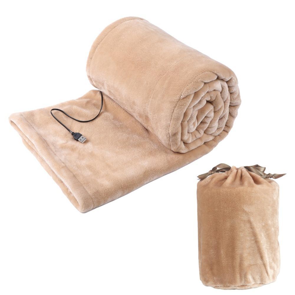 160x85cm Winter Warm USB Heated Blanket Coral Velvet Shawl Portable Electric Warmer For Home Office Car Camping