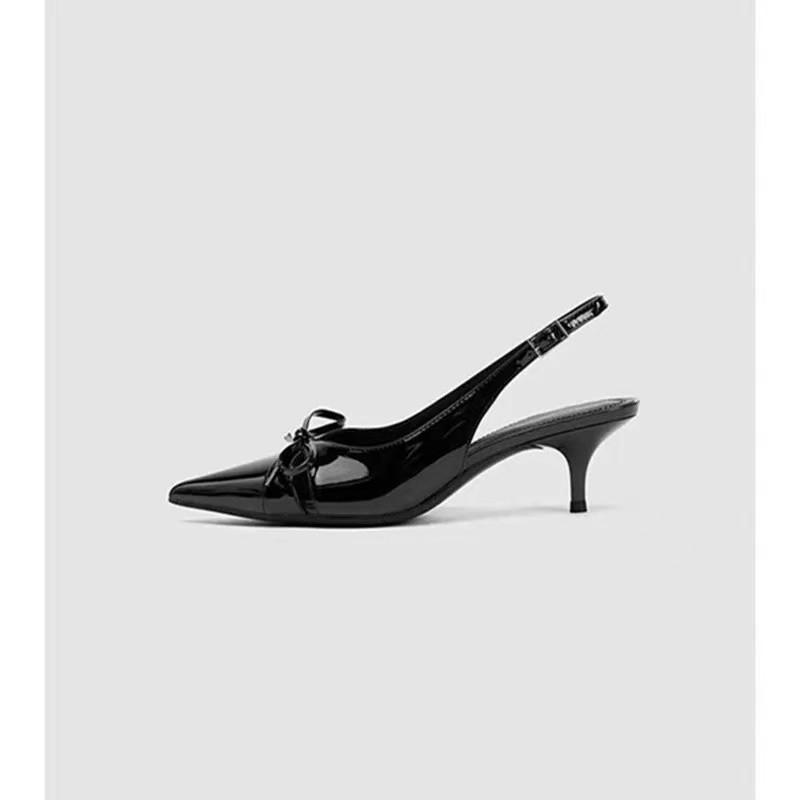 Bow Pointed Toe High Heels Sandals Women Brand Designer Shoes Fashion Slides Sexy Slingback Shoes Elegant Mules Sandals Female