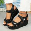 Fashion Ladies Shoes 2025 High Quality Hook Loop  Women's Sandals New Open Toe Casual Shoes Summer Solid Wedge Sandals Zapatos