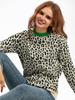 Leopard Print Women's Color Block Knit Sweater - Autumn/Winter Loose Pullover