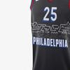 Nike NBA 20-21 Simmons 76ers #25 Moisture-Wicking Athletic Jersey Men Tops Black CN1771-015