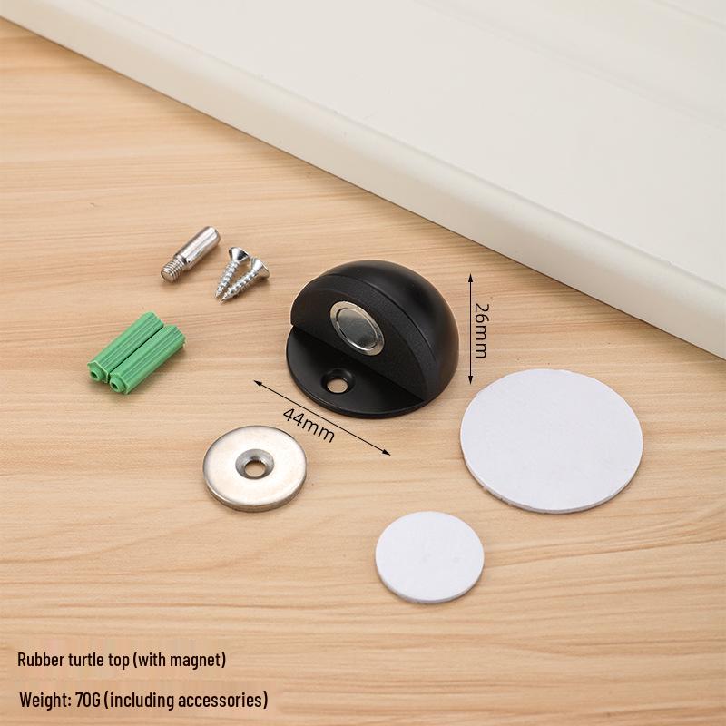 Genuine Stainless Steel Magnetic Door Stopper with Rubber Semi-Circular Anti-Collision Design