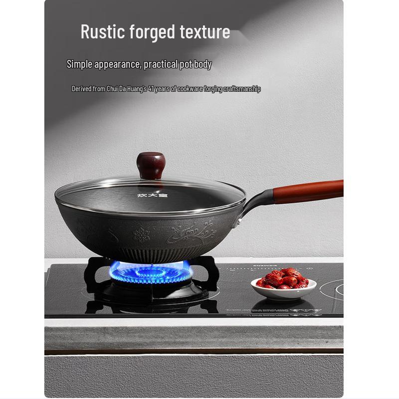 

COOKER KING 30cm Cast Iron Flat Bottom Wok