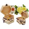 2 Pack Plain Unfinished Wooden Box, Hexagon Unpainted Wooden Jewellry Box DIY Storage Chest Treasure Case for Home Table Decoration