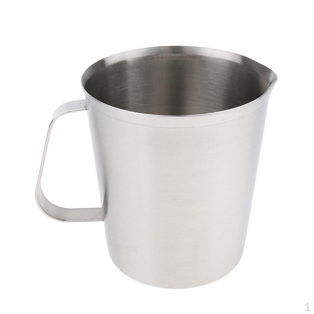 Measuring Cup Mug Milk Frothing with Handle Stainless Steel 5000ml, Easy to Clean 1000ML
