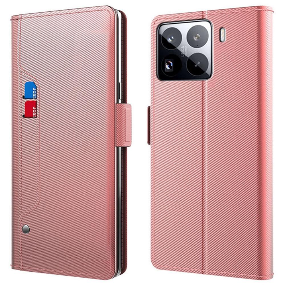 For Xiaomi 15S Pro Case Stand PU Leather Phone Cover Card Holder Mirror