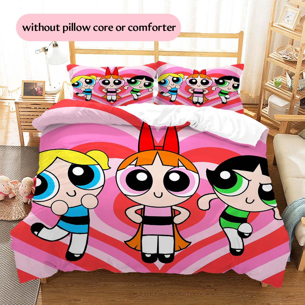 

The Powerpuff Girls Poster Pattern Bedding Home Decoration Birthday & Festival Gift (1 * duvet cover + 2 * pillowcase, without core) 135x200cm