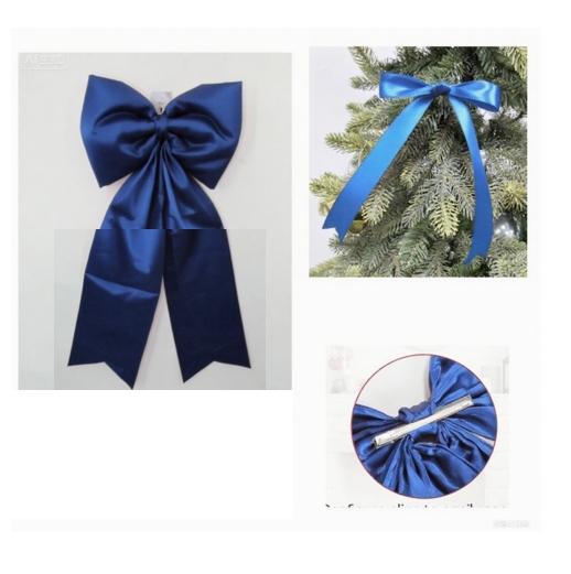 Kolip Christmas Tree Bow Top Decoration Set with Satin, Cotton, Iron Wire and 24 Ribbon Bow Pendants