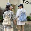 Light Weight Nylon Shoulder Bag Large Capacity High School Bag Drawstring Backpack  Girls Boys