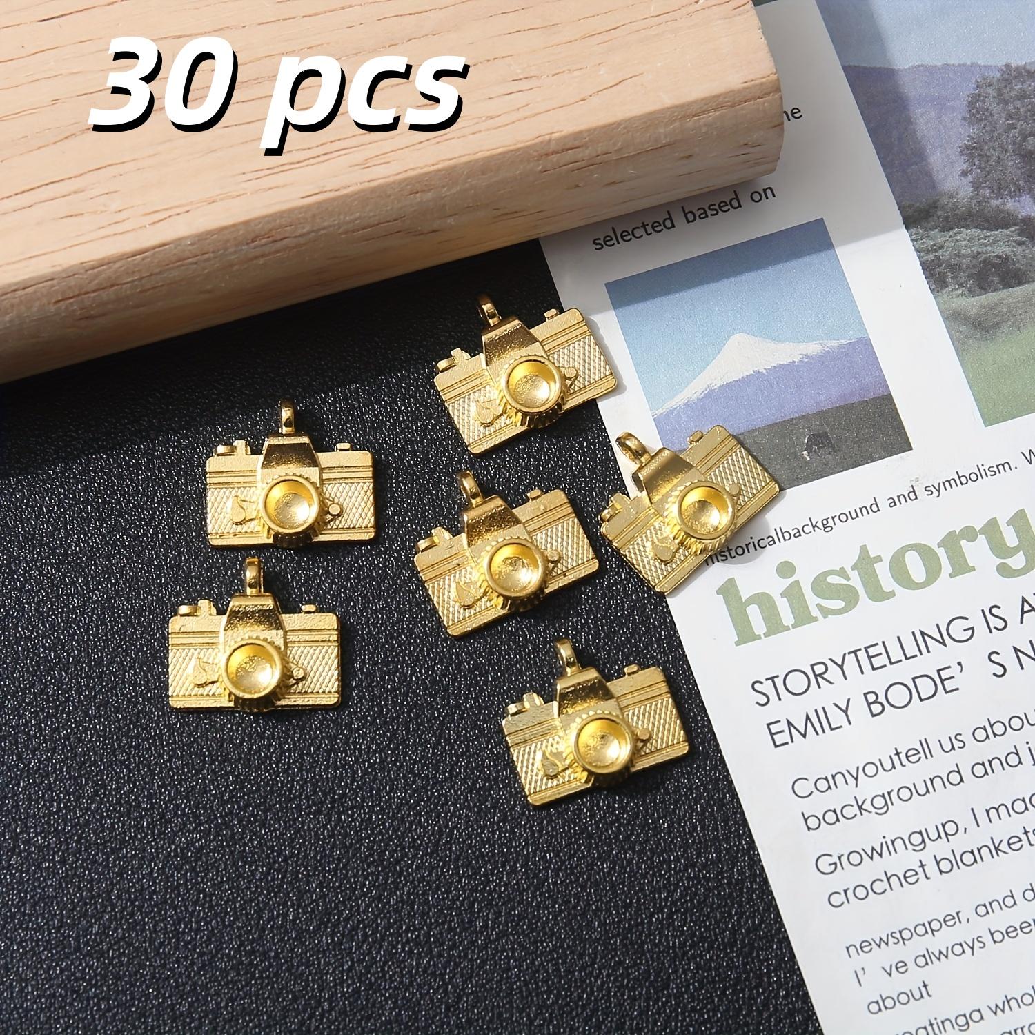 

30 camera pendant accessories for DIY handmade necklaces and bracelets, in antique silver, antique bronze, bright red copper, go 30pcs