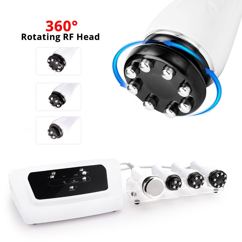 4 In 1 360° Rotating RF Ultrasonic Cavitation Slimming Skin Rejuvenation Machine