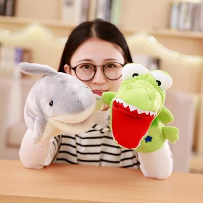 Frog Shark Plush Hand Puppet  Dolls Plush Hand Doll Early Education Learning Toys Children Marionetes Puppets for Telling Story