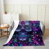 Erosebridal Sugar Skull Throw Blanket Romantic Rose Floral Fleece Blanket Queen Mysterious Starry Sky Blanket Exotic Skeleton