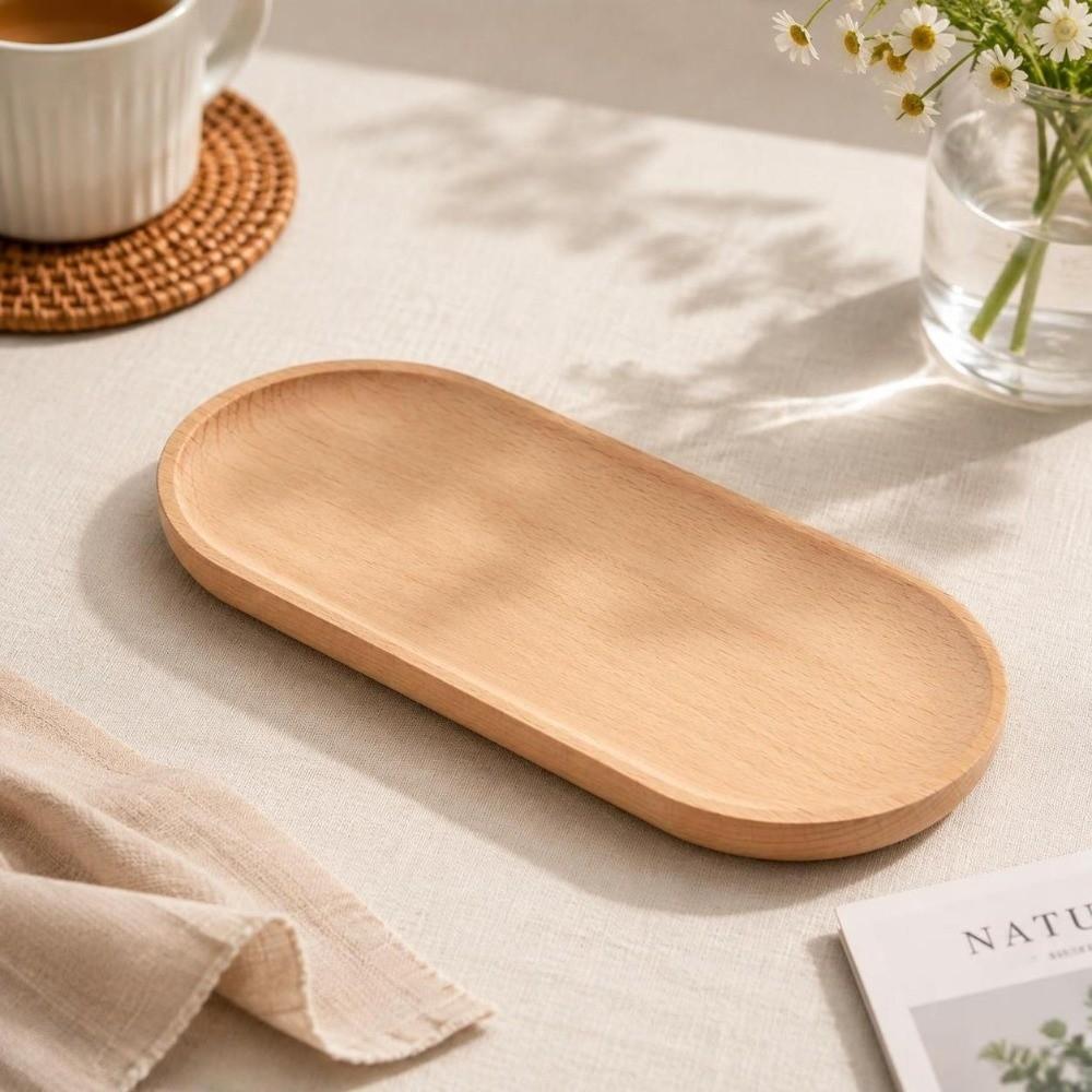 Minimalist Dessert Plate Oval Bread Board Japanese style Wooden Tray Tea