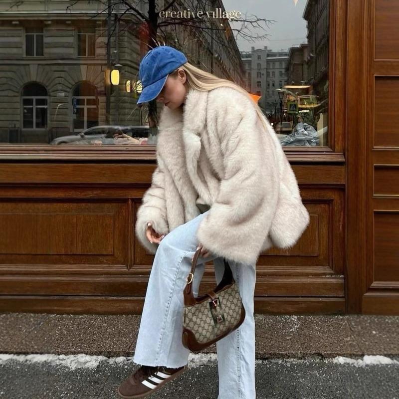 Women's clothing eco-friendly fox hair dyed sharp imitation fur fur coat suit collar artificial fur coat fluffy clothes
