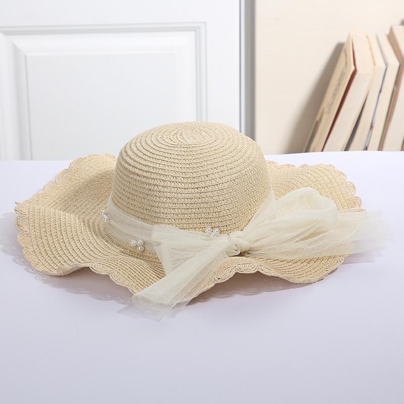 Spring And Summer Women's Hat Sunscreen Beach Fisherman's Straw Hat, Large Brim, Bamboo Hat, Bowtie, Fashion Outdoor H31