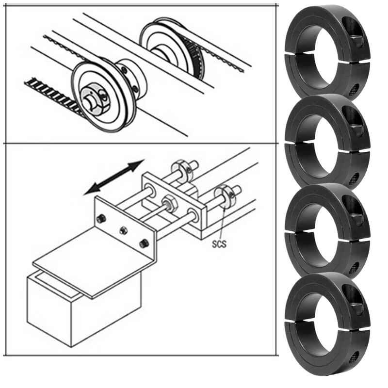 4 Stück Doppelt geteilte Wellenklemmschelle Klemmschraube Für Wartung Verdickte Doppelöffnungs-Klemme Für Präzise Industriemechanik