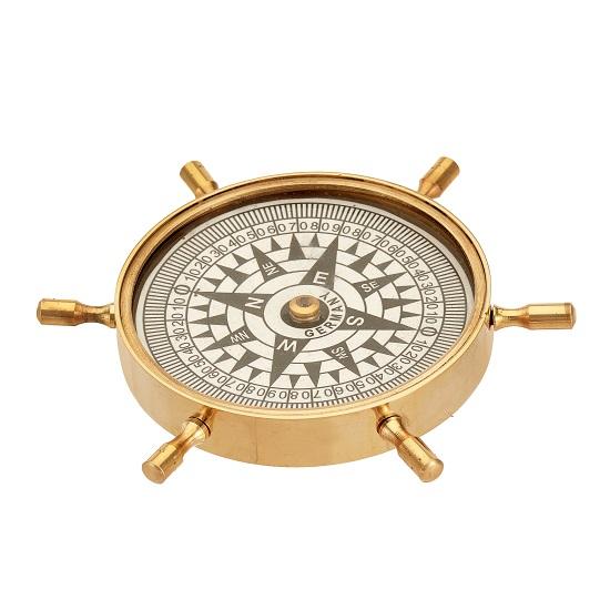 Compass Historical Collectable Old Gift Brass Compass Nautical Décor Brass Compass Wood Box Brass Item