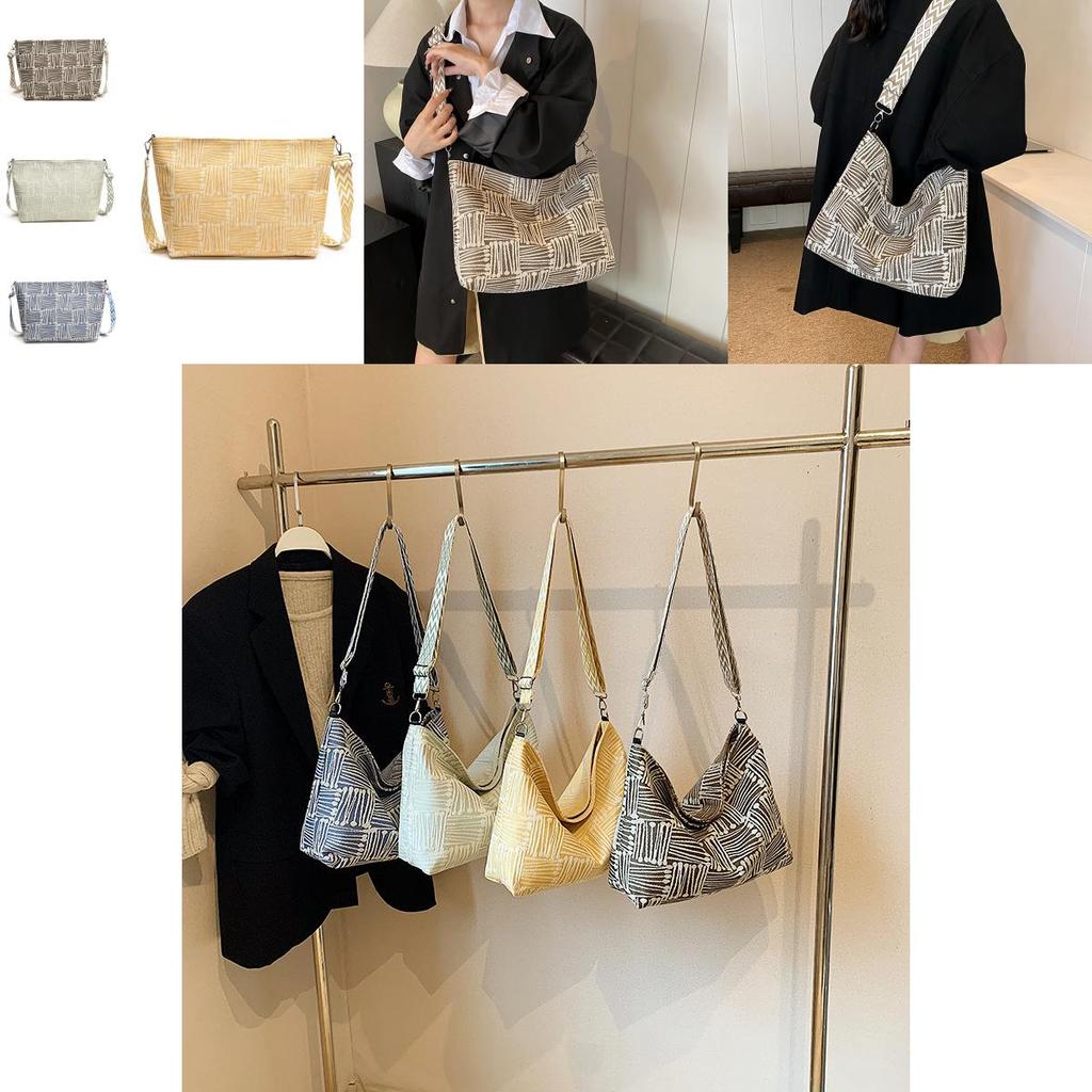 Stylish Commuter Tote Bag 2024 New Striped Design For Women In Versatile Colors