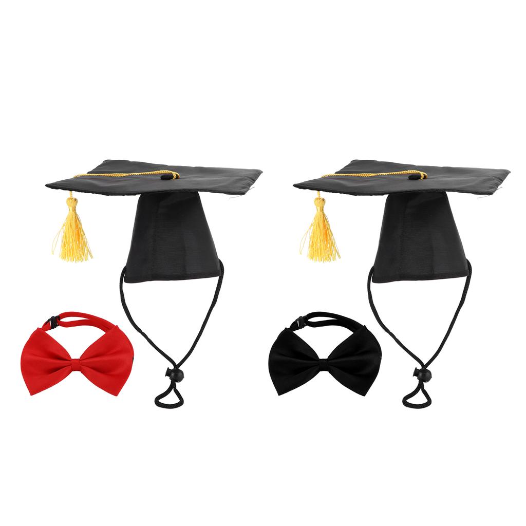 Pet Promoce Čepice s Motýlkem Límec Kravata Promoce Klobouky pro Psy a Malé Mazlíčky