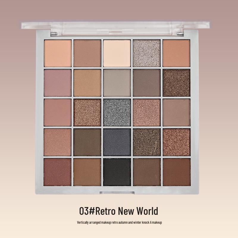 

25-Color Magic Cube Matte Eyeshadow Palette: Earth Tone Dusk & Milk Tea Brown