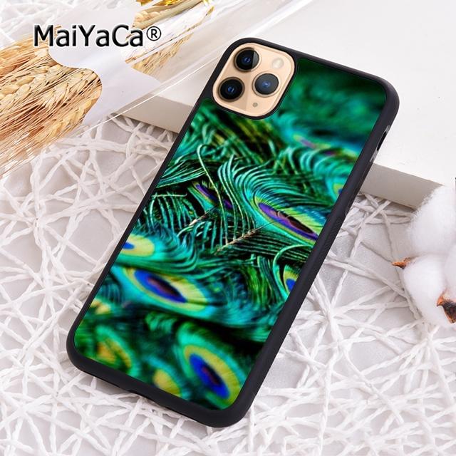 MaiYaCa Turquoise Stone Flora Peacock Feather Phone Case For iPhone 17 Air 16 pro max 15 14 plus 12 13 Cover coque