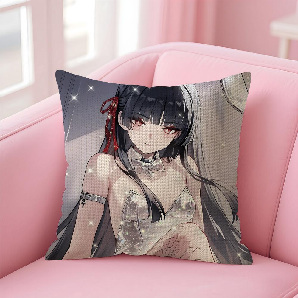 Game Wuthering Waves Chisa Cushion Cover Natural Linen Pillow Case Double-Sided Print Decorative Sofa Pillowcase Home Decor Gift