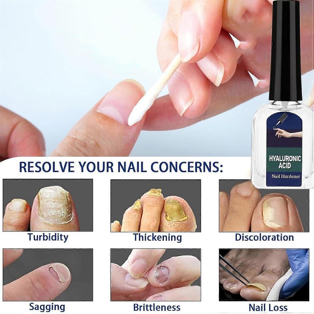 3x Indurente per Unghie all'Acido Ialuronico, Siero per la Crescita Rapida delle Unghie, Indurente Smalto Anti-Fragilità Trattamento Naturale per Unghie Danneggiate