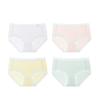 4 Pcs Women's Cotton Underwear Seamless Mid-Waist Briefs No Show Full Coverage Stretch Panties Wave Edge Female Underpants