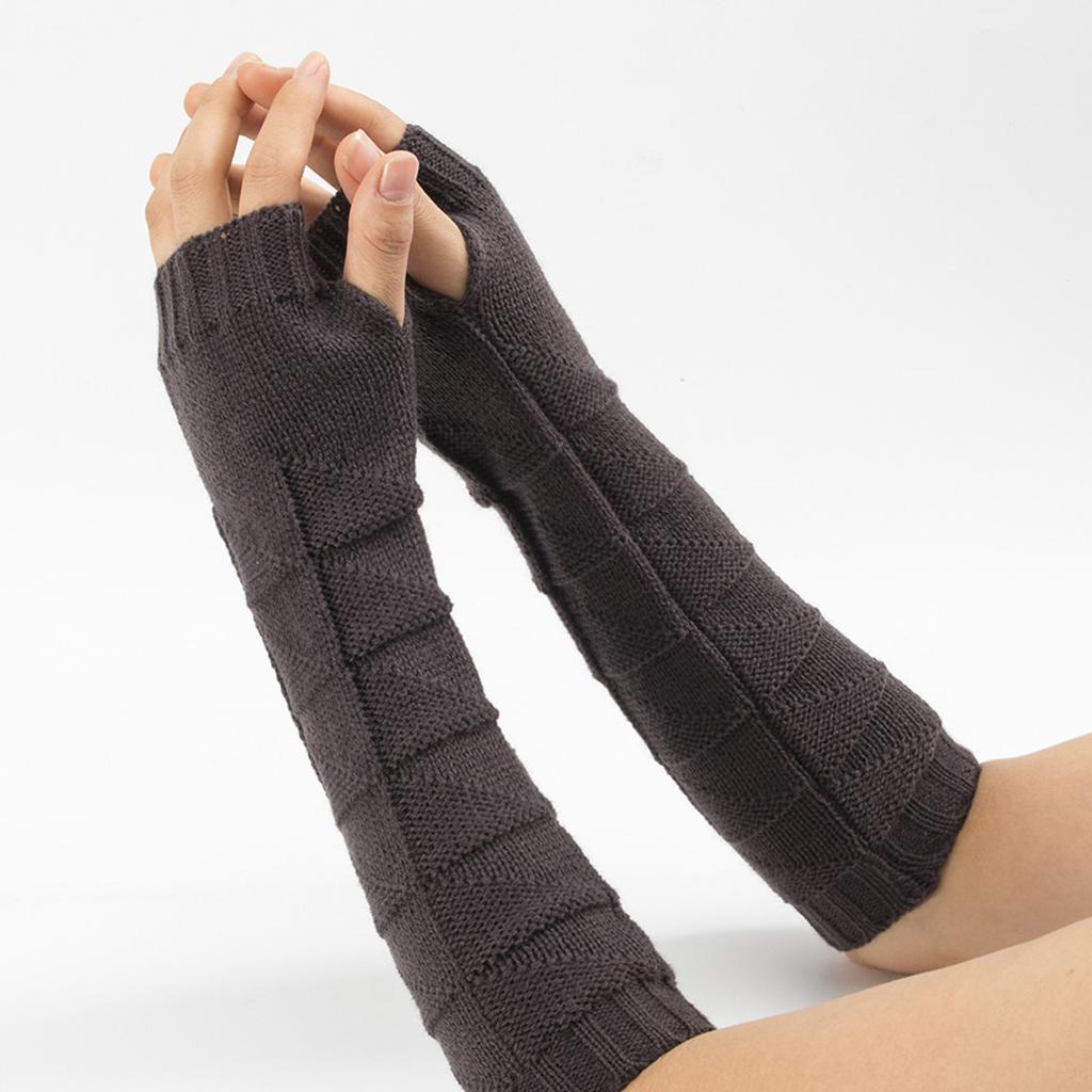 New Autumn and Winter Faux Sleeve Woolen Gloves for Men and Women Knitted Warm Half Finger Wrist Protection Gloves