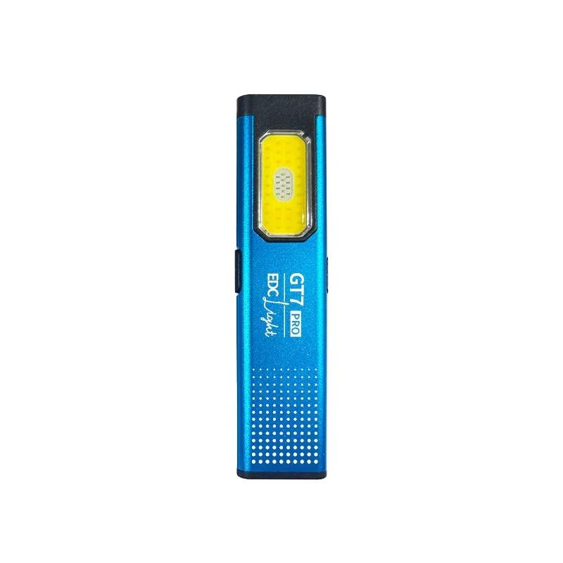 Ultra-thin Multi-Mode Pocket LED Flashlight Compact Type-C Rechargeable Red/Blue Stroabe Light for Work Everyday Carry & Travel