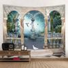 Tištěná tapisérie Evropská architektonická krajina nástěnné zavěšení hippie bohémský obývací pokoj ložnice dekorace na stěnu