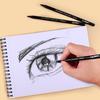 3pcs Woodless Graphite Pencils Set Soft Medium Hard Sketch Drawing Black Charcoal Pencils Art Supplies for Artists Students