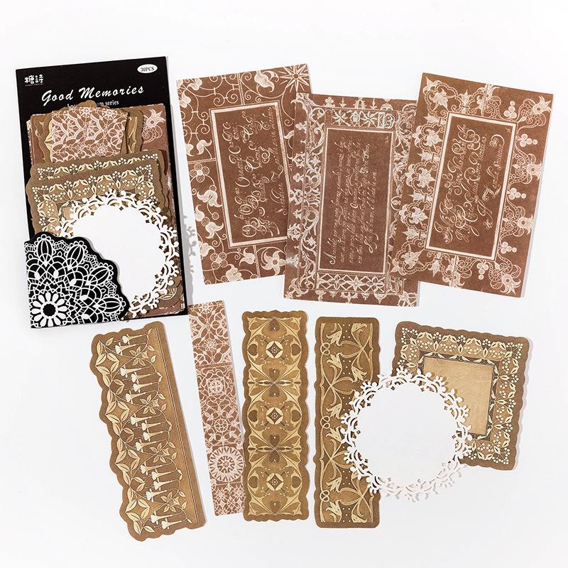 30pcs/1 lot Material Paper Lace Display Room Series Vintage Lace Hand Account DIY Material Decoration