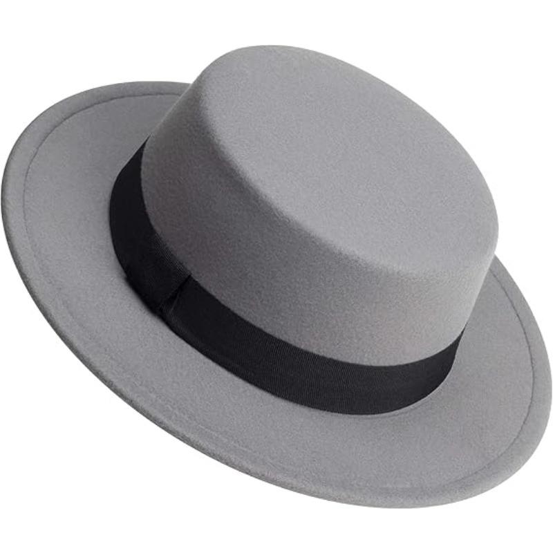 Popular men's and women's retro bowler hats Hepburn wind flat edge jazz hat sun protection and sunshade four seasons