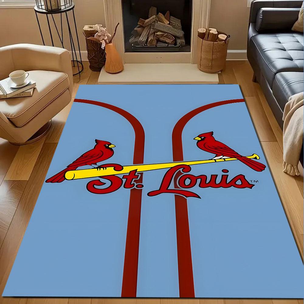 St. Louis Cardinals Baseball Logo Design Patterned Carpet, Non Slip Mat Suitable for Living Room and Bedroom Sofas