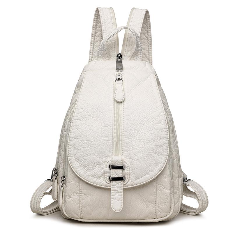 Backpack Casual soft leather schoolbag Travel small backpack