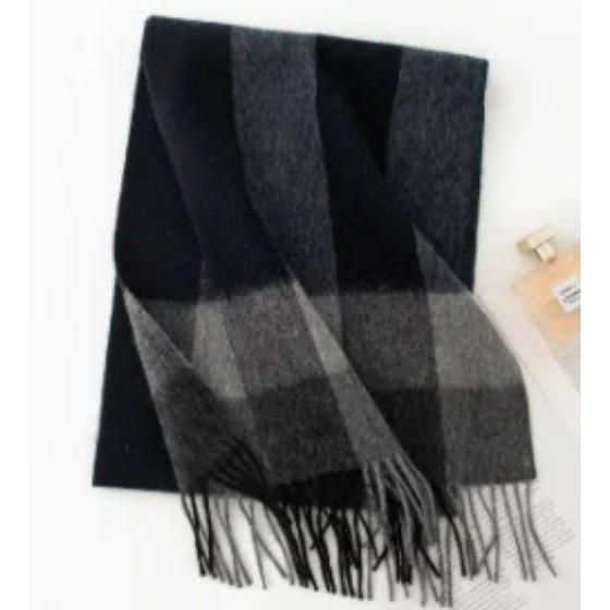 Plaid Scarf for Women 100% Wool Shawl All-Match Tassel Warm Comfortable Luxury Clothes New Fashion Autumn Winter Scarves
