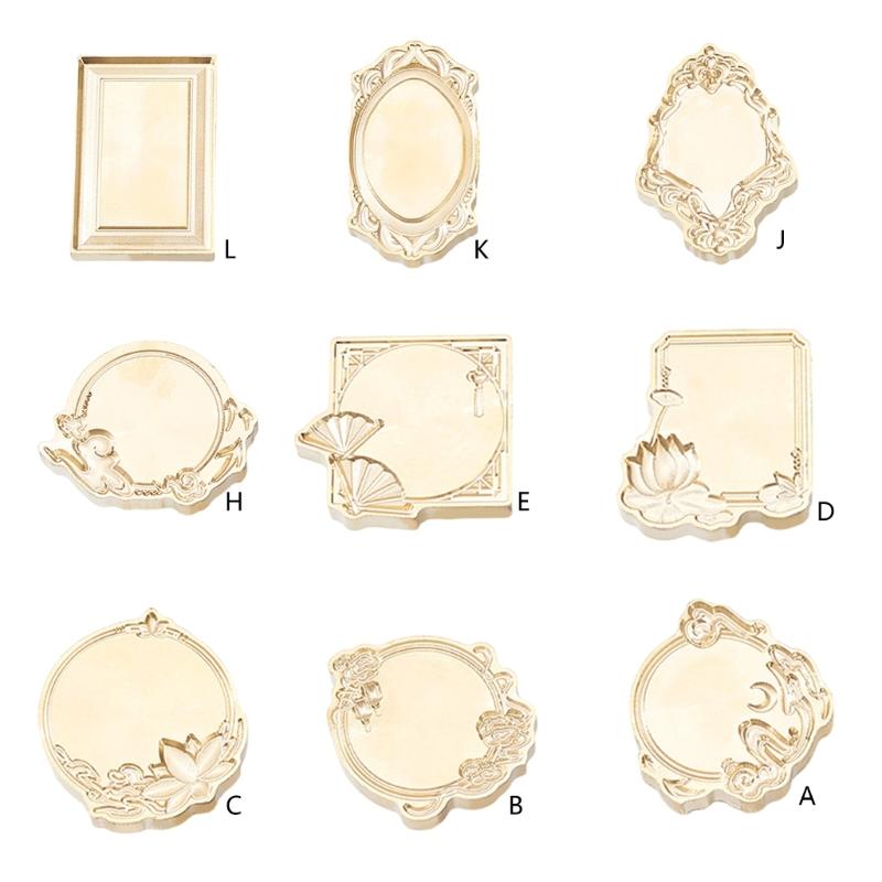 Sealings Wax Stamp Head for Envelope Invitation Card DIY Scrapbooking Flower Photo Frame Seal Stamp Head Replacement