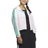 Adidas Neo Striped Color Block Zip Retro Sports Stand Collar Jacket Women Jacket White Pink HY2679
