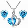 Heart-Shaped Bridal Jewelry Set: Crystal Zircon Necklace & Earrings