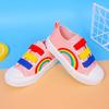 Sapatos de lona infantis na primavera e no verão, sola macia, sapatos casuais baixos, antiderrapantes, desenho animado, arco-íris, sapatos para atividades ao ar livre