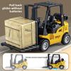 Plastic Inert Construction Forklift Toy For Kids With Push And Pull Functionality