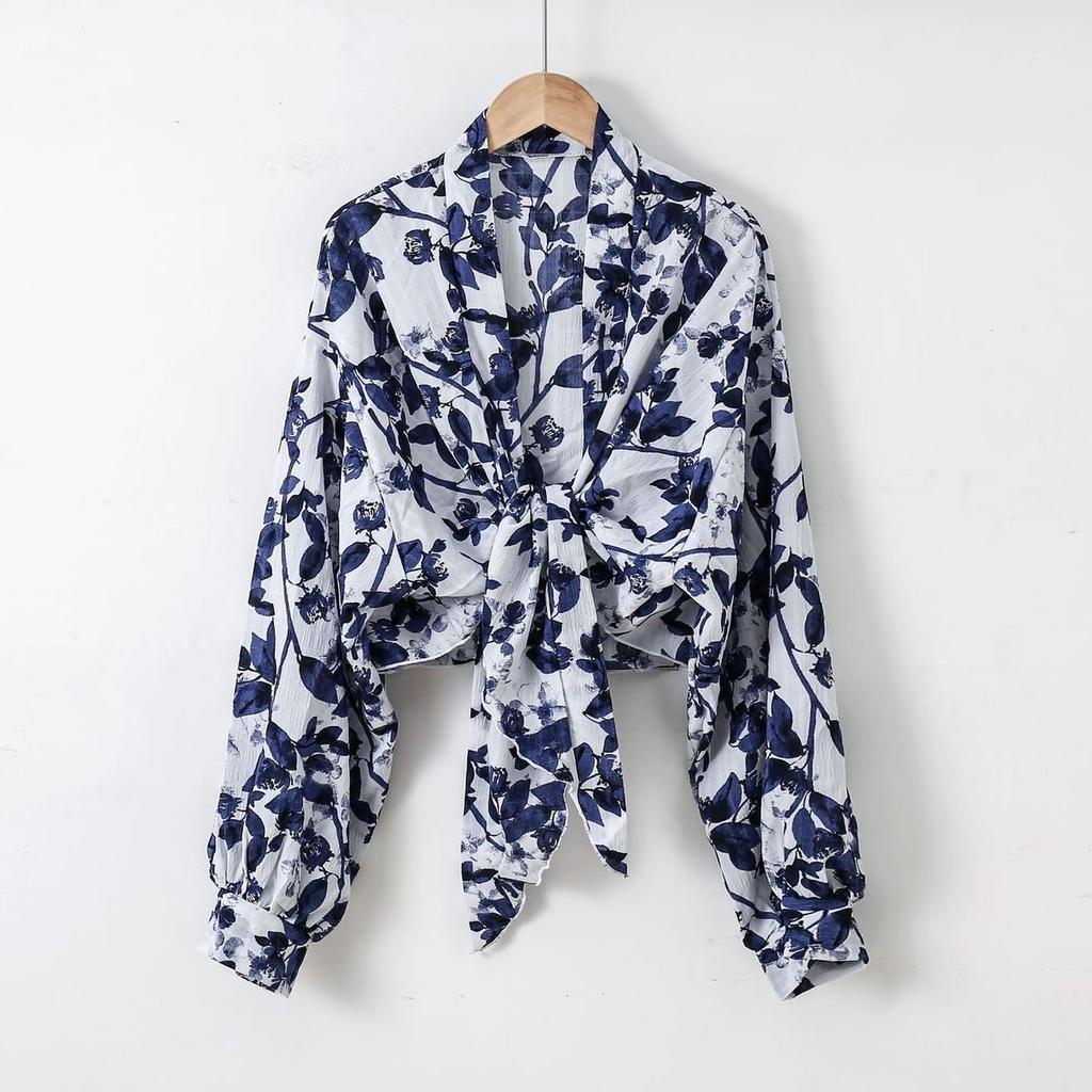 Chiffon Women's Summer Long Sleeved Top Thin Cardigan Paired with Women's Short Sun Protection Jacket Shawl