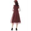 Halloween Floral Print Fake Two-Piece Dress Women Stage Performance Garden Style