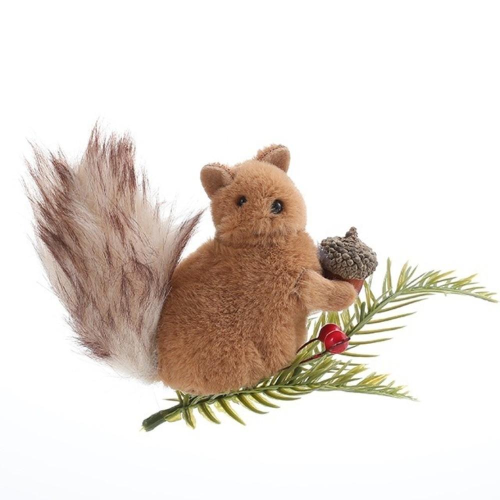New Christmas Pine Tree Hangings Handmade Look Cute Squirrel Artificial Squirrel Navidad Pendants Holiday Decor