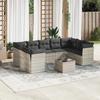 VidaXL Garden Lounge Set with Cushions 10 Pcs, Sofas with Adjustable Feet, Outdoor Furniture Set Patio Terrace, 3218142